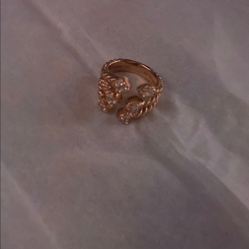 Judith Ripka  rose gold Size 7 heart ring 925 sterling silver